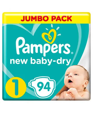 картинка Подгузники Pampers New Baby 1 (2-5кг) 94шт магазин Одежда+ являющийся официальным дистрибьютором в России 