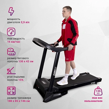 картинка Электрическая беговая дорожка Everyfit FFT020 магазин Одежда+ являющийся официальным дистрибьютором в России 