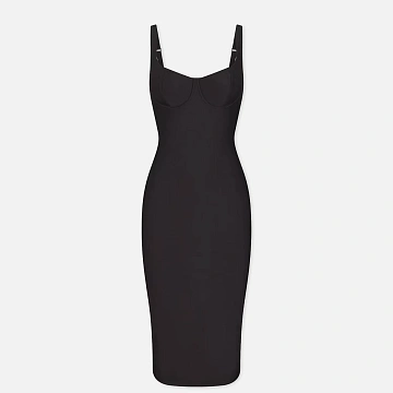 картинка Женское платье SKIMS Body Long, DS-DRS-11259W-ONX магазин Одежда+ являющийся официальным дистрибьютором в России 
