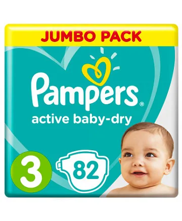 картинка Подгузники Pampers Active Baby 3 (6-10кг) 82шт магазин Одежда+ являющийся официальным дистрибьютором в России 