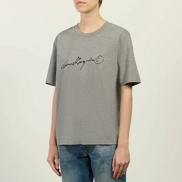 картинка Женская футболка Maison Margiela MM6 Handwritten Print, S52GC0368-M20170-856M магазин Одежда+ являющийся официальным дистрибьютором в России 