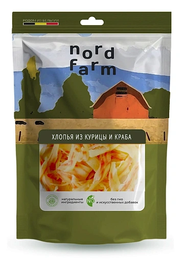 картинка Nord Farm Хлопья из курицы и краба магазин Одежда+ являющийся официальным дистрибьютором в России 