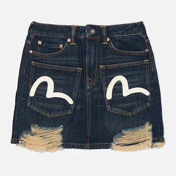 картинка Женская юбка Evisu Heritage Seagull Printed Multi Pocket Denim, 2ESHTW6SK4013FFDN-INDD магазин Одежда+ являющийся официальным дистрибьютором в России 