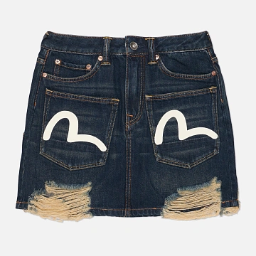 картинка Женская юбка Evisu Heritage Seagull Printed Multi Pocket Denim, 2ESHTW6SK4013FFDN-INDD магазин Одежда+ являющийся официальным дистрибьютором в России 